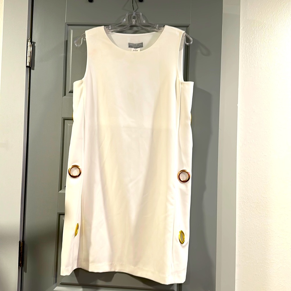 NWT Hilary Radley White Cocktail Midi Dress